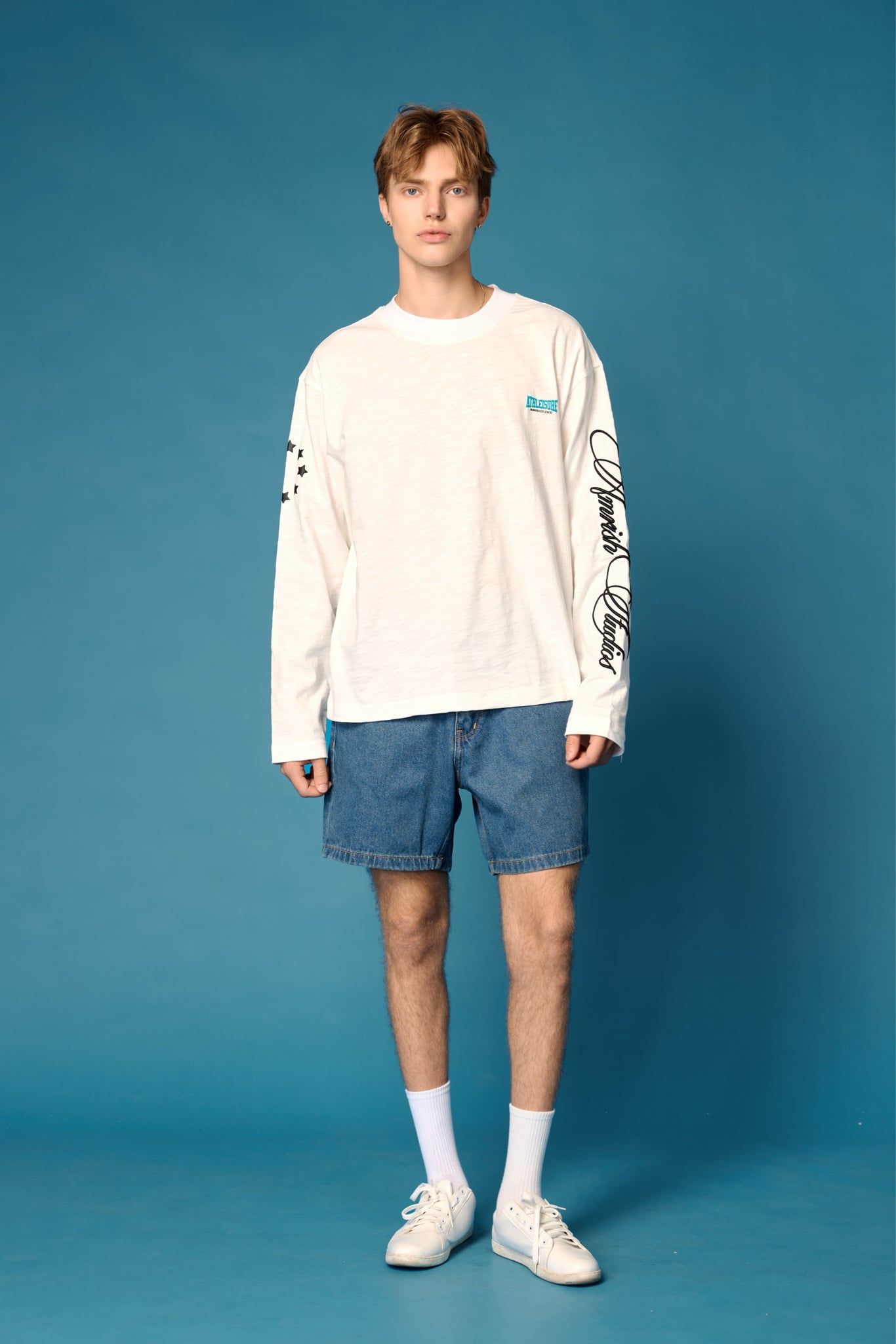  Wide Leg Denim Shorts - Basic Blue 