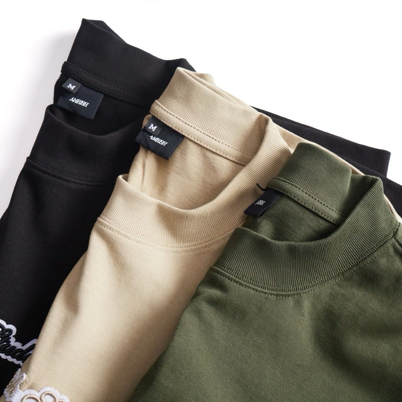  BASIC EMBROIDERY TSHIRT - BEIGE 