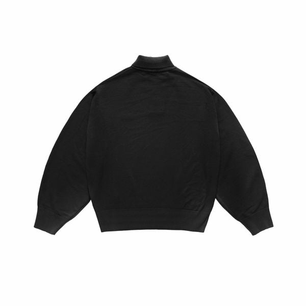  METAL LOGO KNIT POLO SHIRT - BLACK 