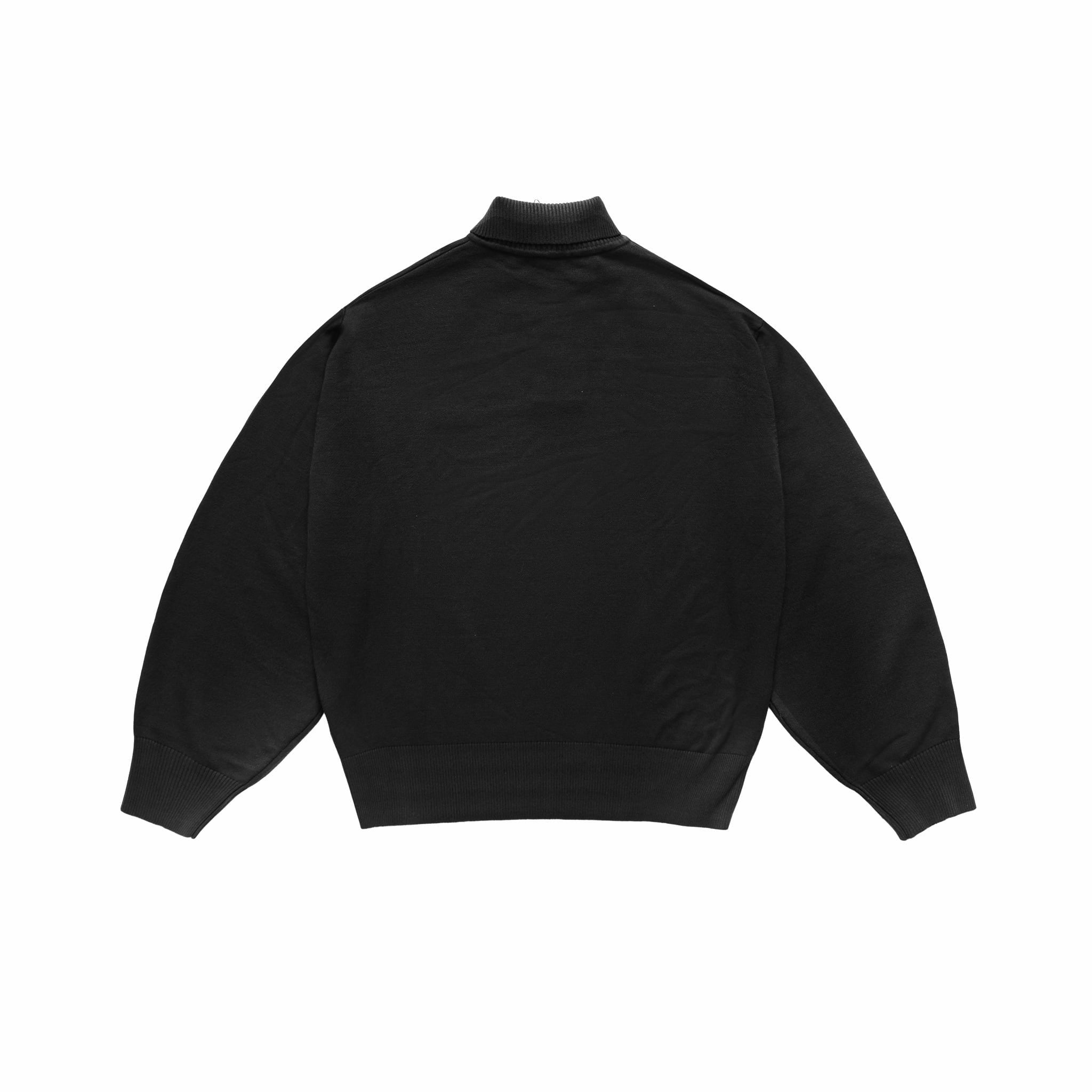  METAL LOGO KNIT POLO SHIRT - BLACK 