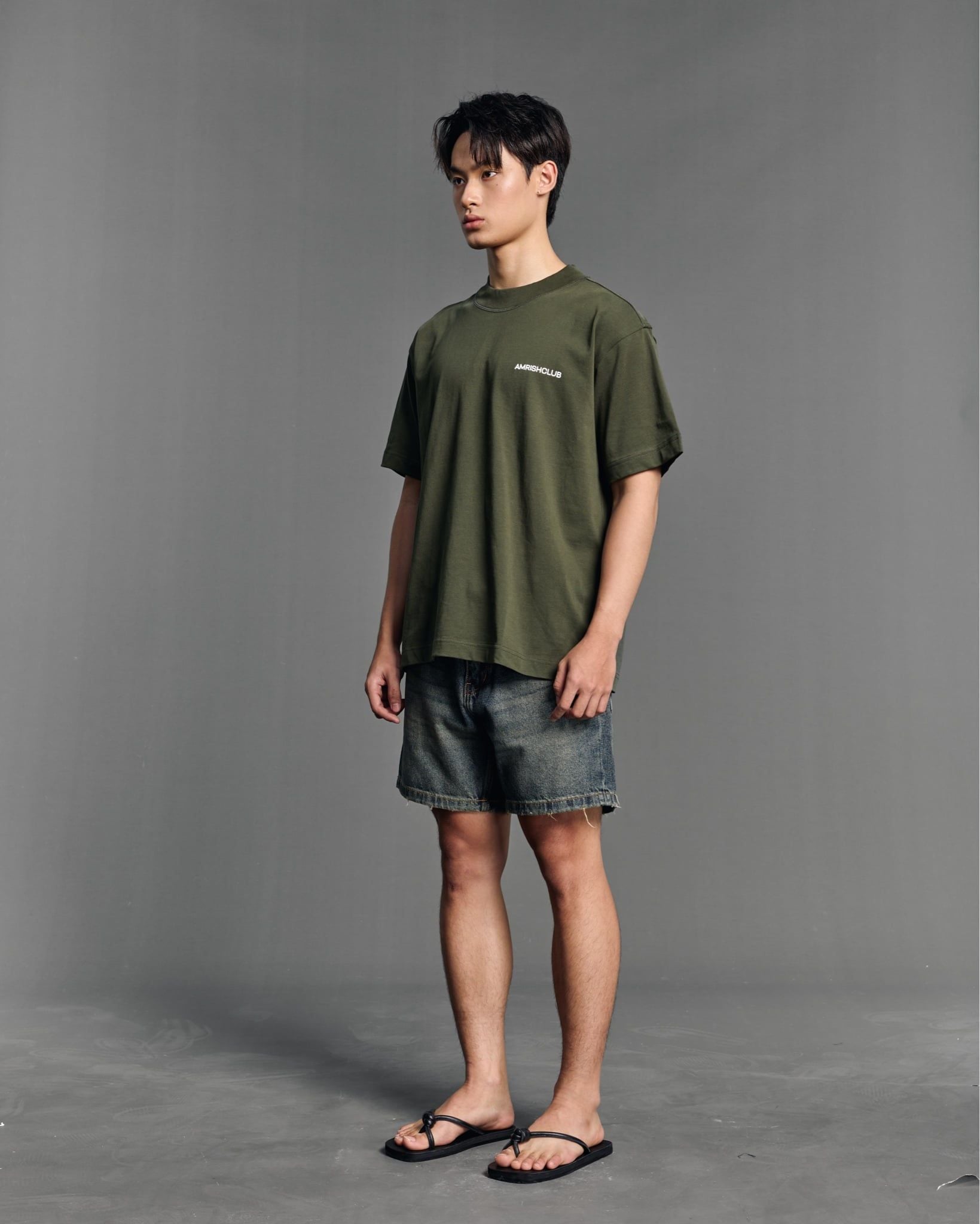  AMRISH BLANK OVERSIZE TSHIRT - OLIVE 