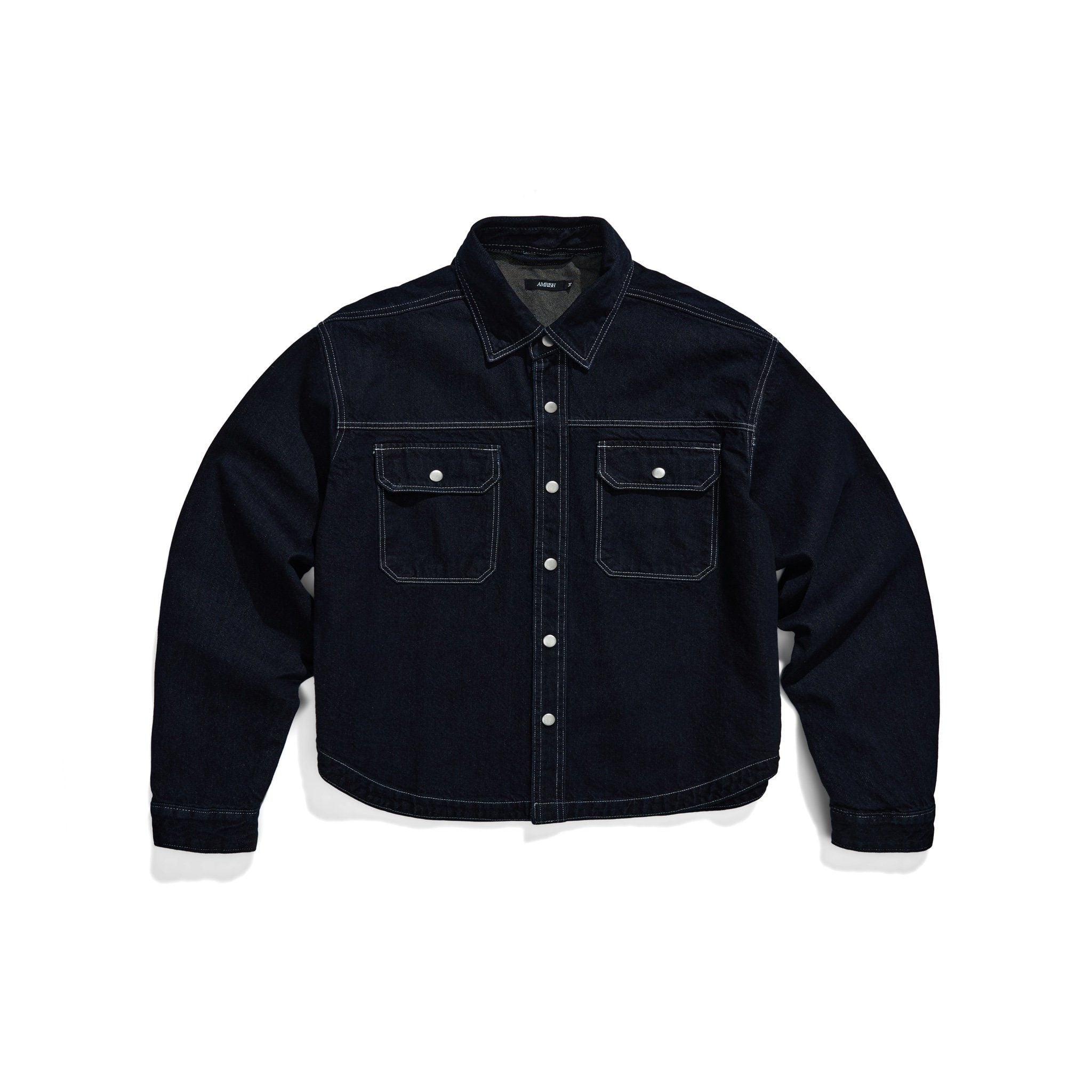  REGULAR DENIM SS SHIRT - DARK BLUE 
