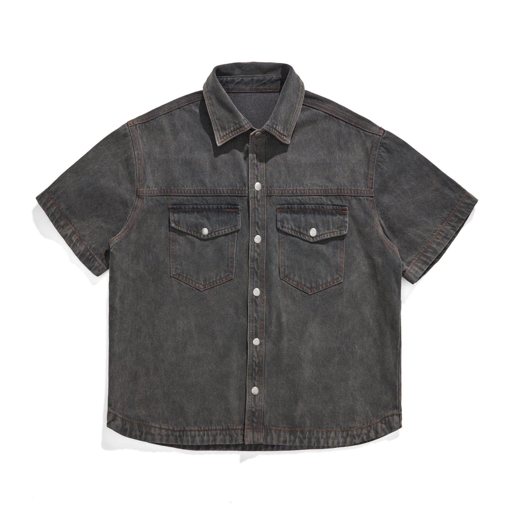  TRUCKER DENIM SS SHIRT - GREY 