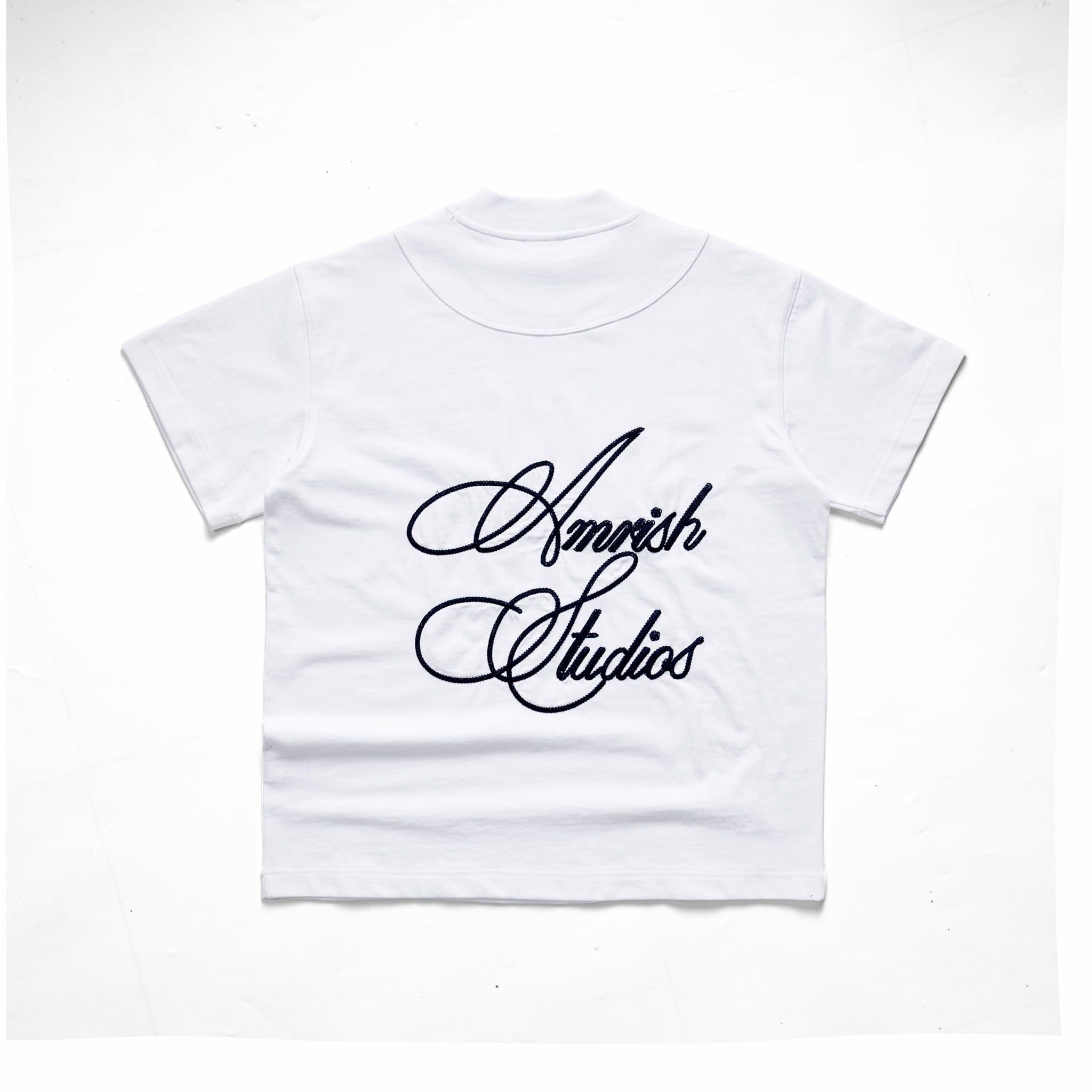  CHAIN STITCH EMBROIDERY TSHIRT  - WHITE 