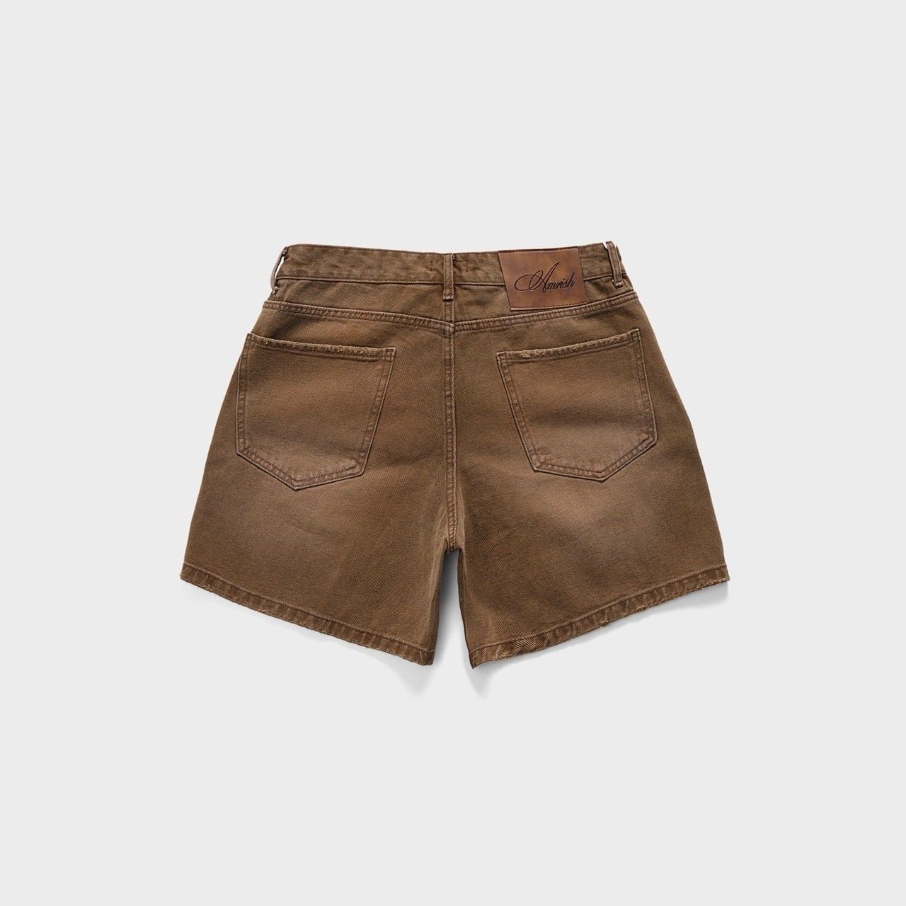  STAR WIDE LEG DENIM SHORTS - BROWN 
