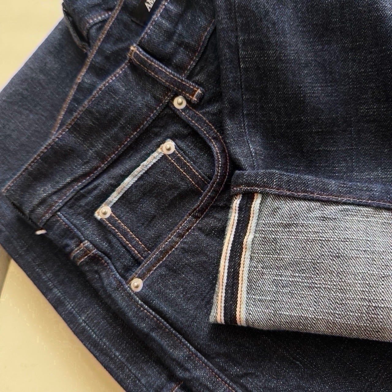  STRAIGHT SELVEDGE DENIM JEANS - RAW BLUE 