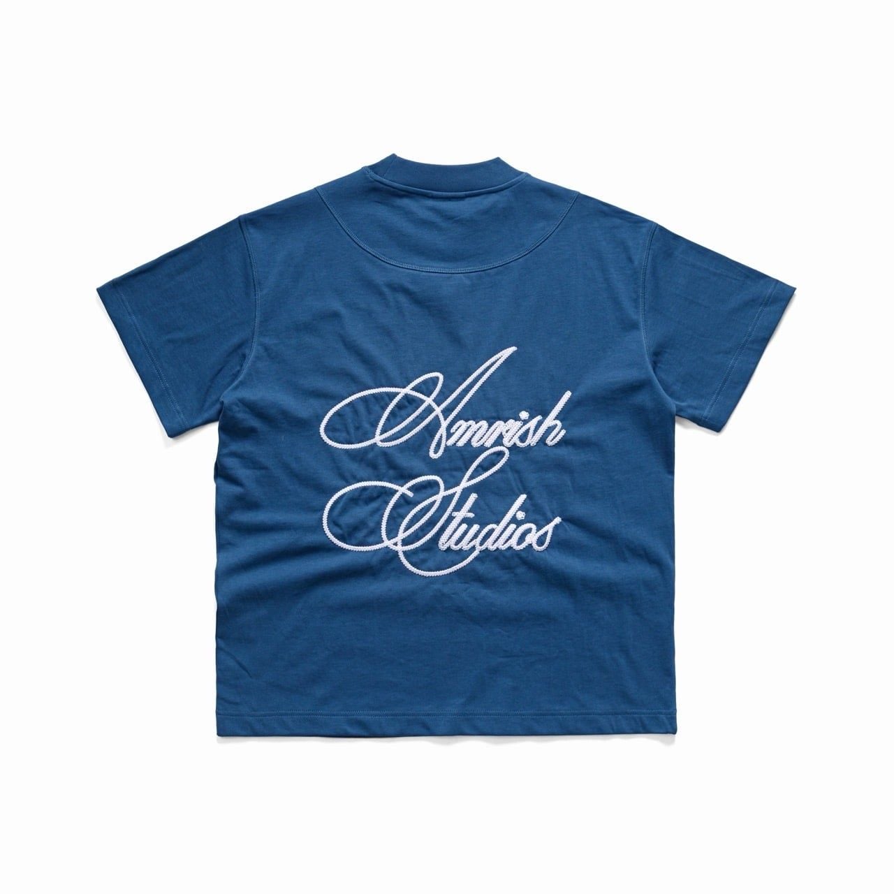  CHAIN STITCH EMBROIDERY TSHIRT  - BLUE 