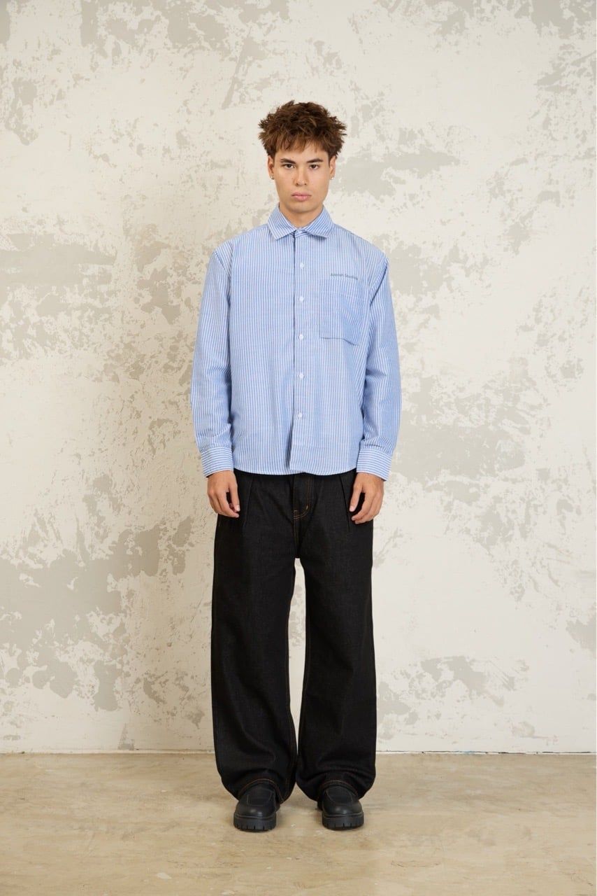  NOLAN STRIPED SHIRT - BLUE 