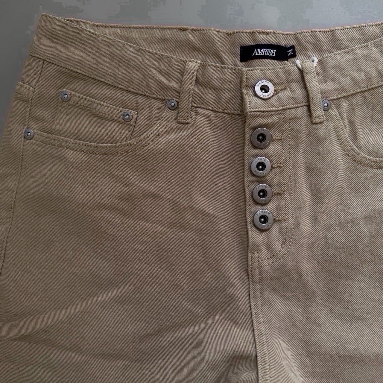  WIDE LEG BUTTON DENIM SHORTS - NUDE 