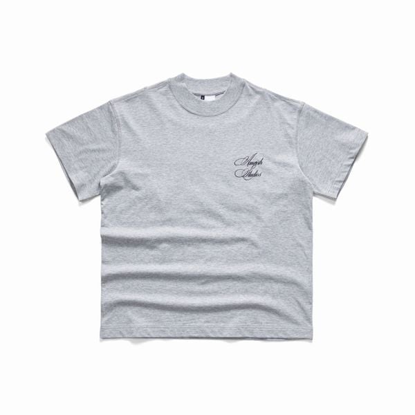  CHAIN STITCH EMBROIDERY TSHIRT  - GREY 