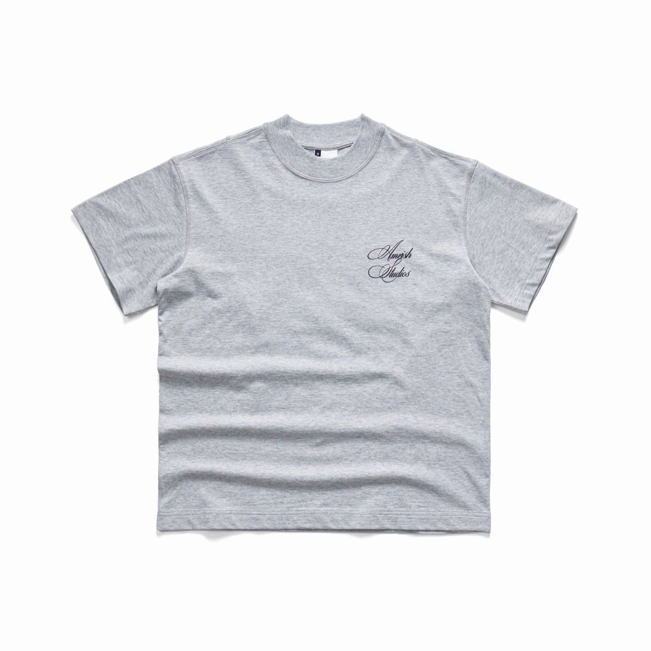  CHAIN STITCH EMBROIDERY TSHIRT  - GREY 