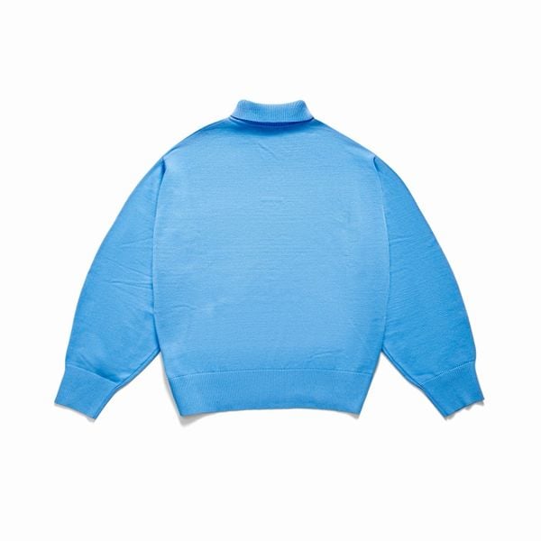  METAL LOGO KNIT POLO SHIRT - BLUE 