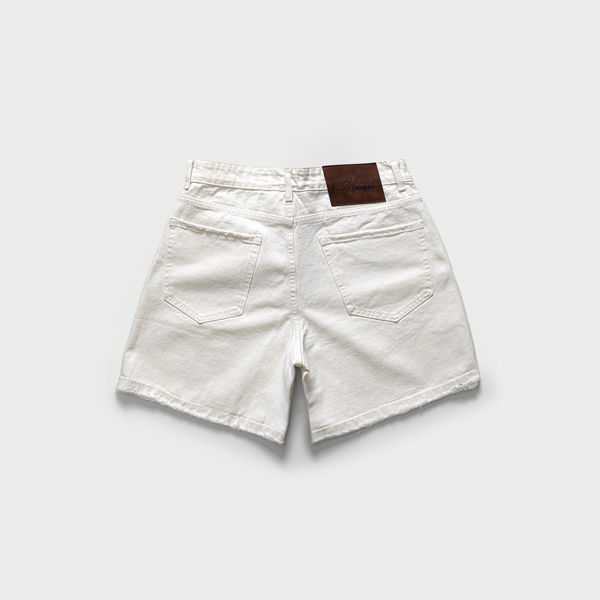  Wide Leg Denim Shorts - Off White 