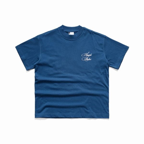  CHAIN STITCH EMBROIDERY TSHIRT  - BLUE 