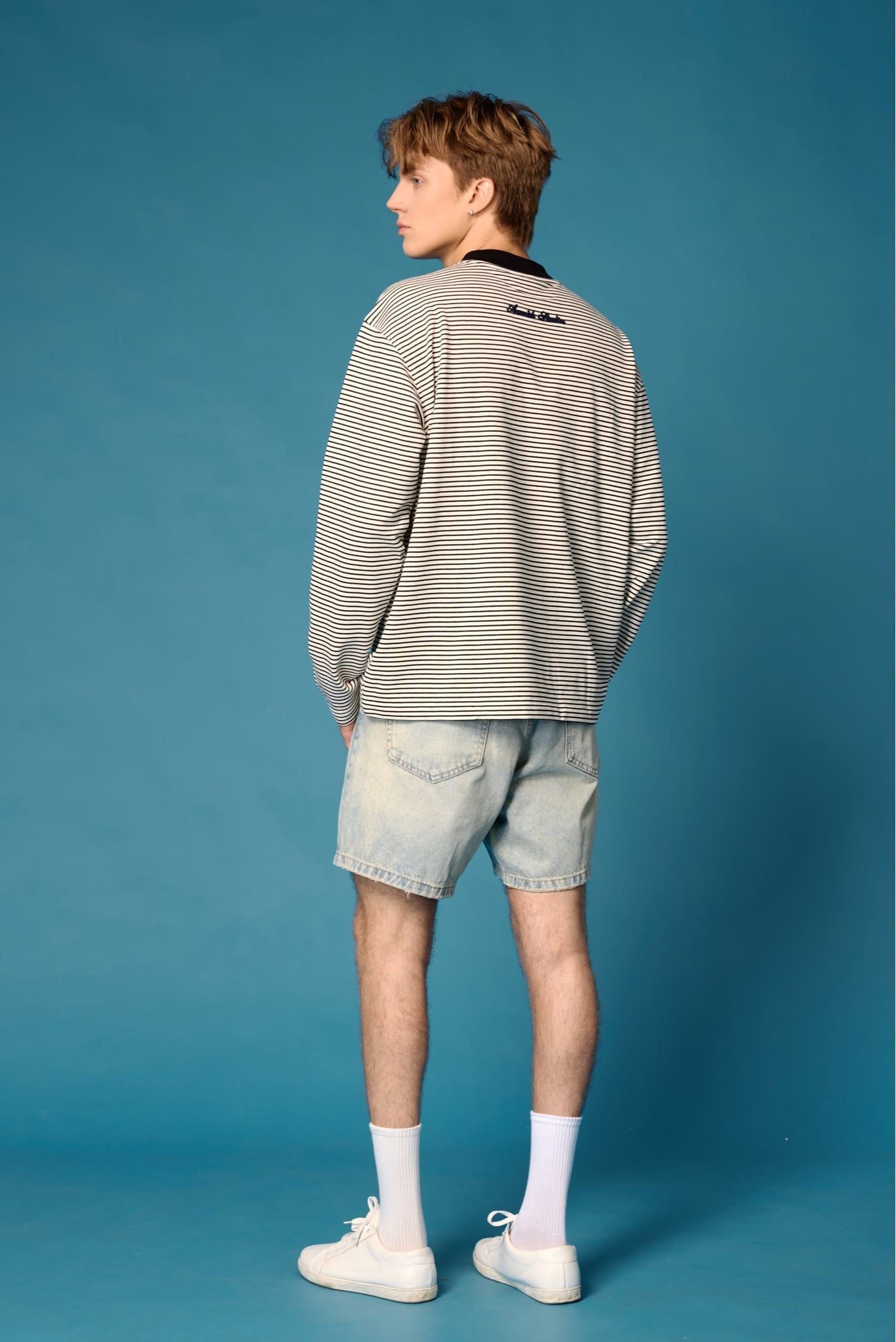  BASIC STRIPED LONGSLEEVE TSHIRT - WHITE 