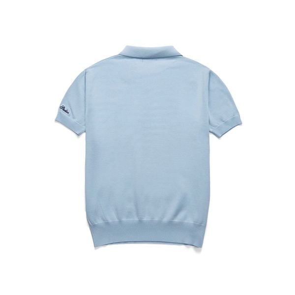  AS WOOL KNIT POLO SHIRT - BABY BLUE 