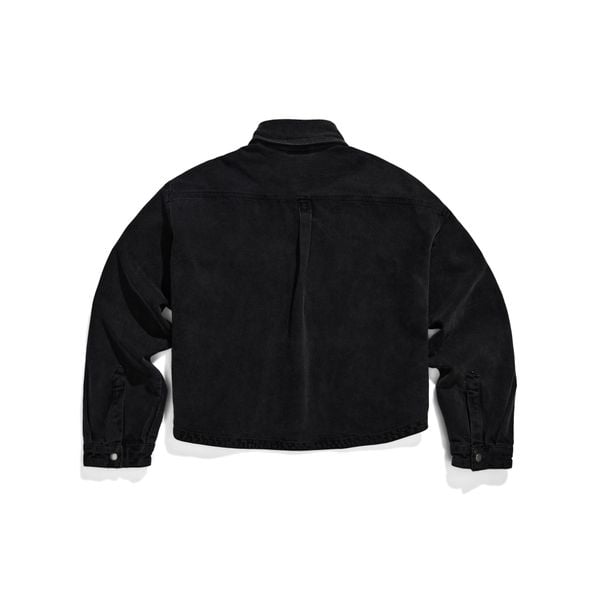  REGULAR DENIM SS SHIRT - DARK GREY 