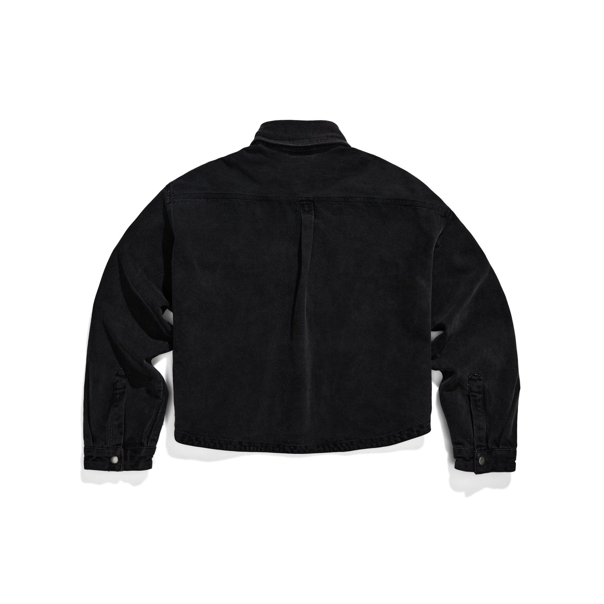  REGULAR DENIM SS SHIRT - DARK GREY 