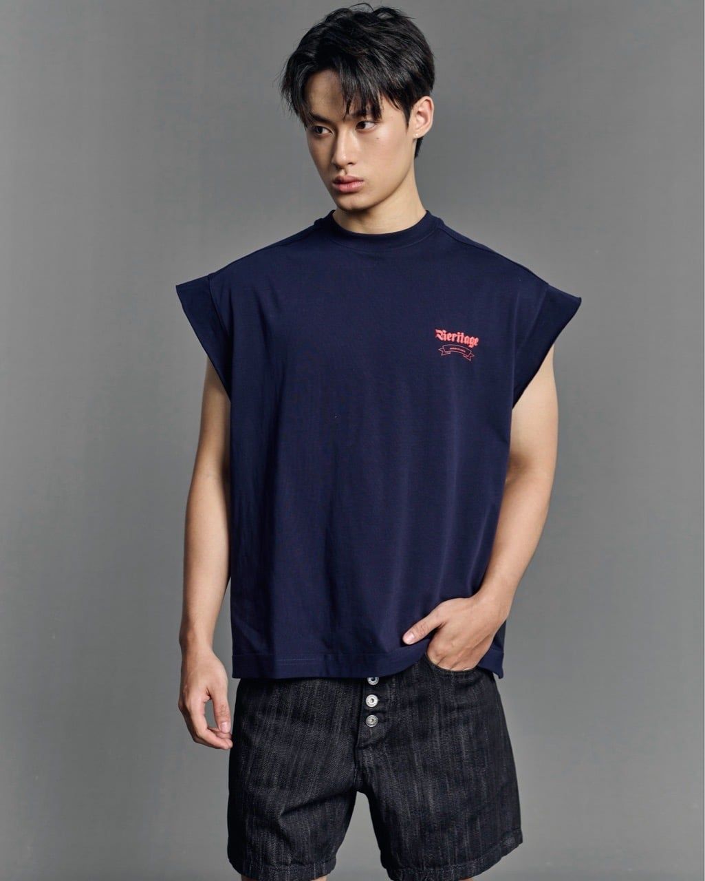  HERITAGE BOXY TANKTOP - NAVY 