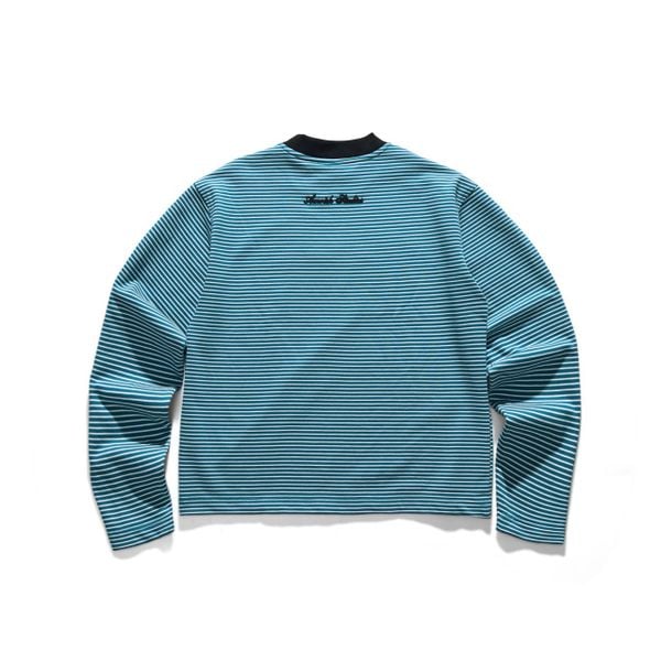  BASIC STRIPED LONGSLEEVE TSHIRT - BLUE 
