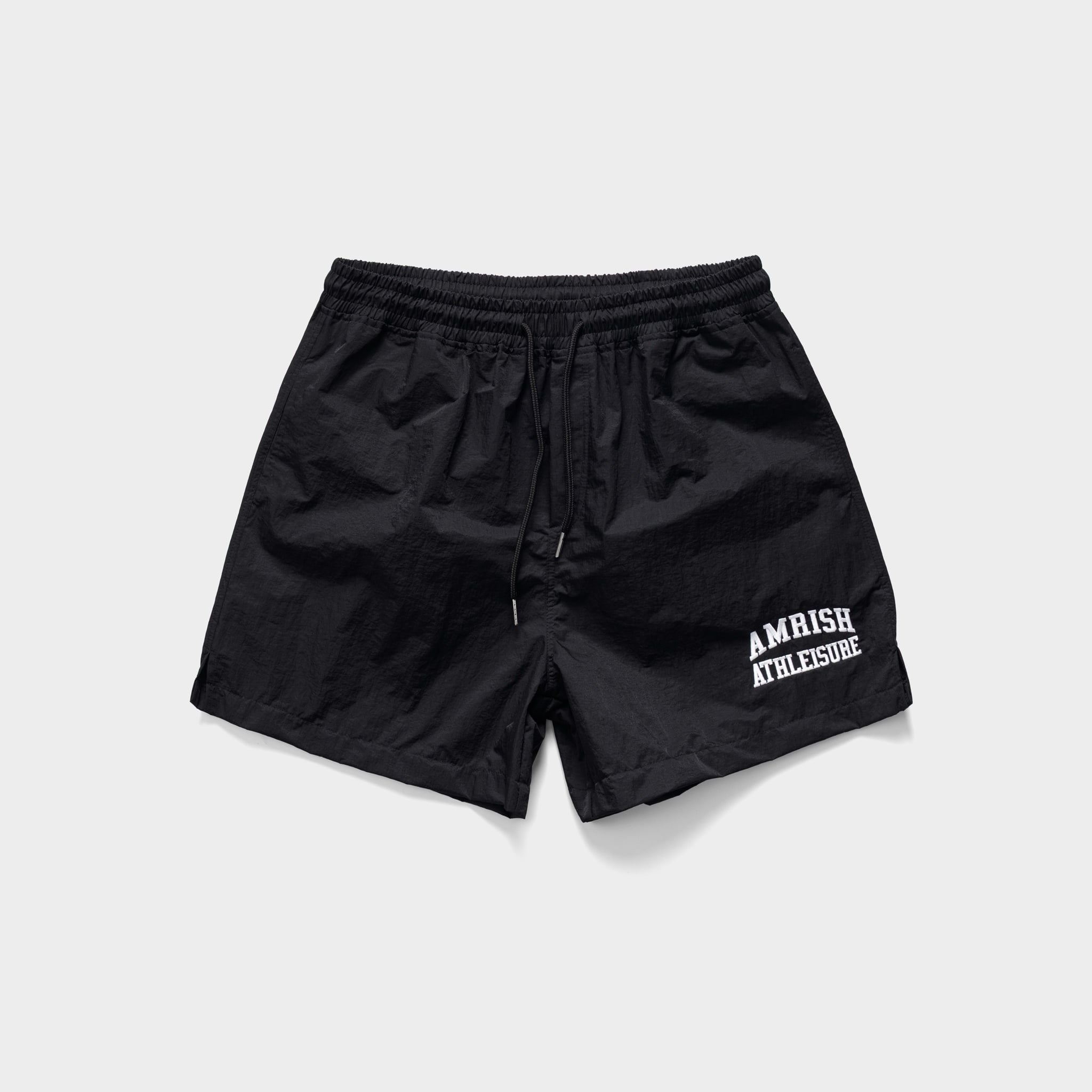  ATHLEISURE NYLON SHORTS - BLACK 