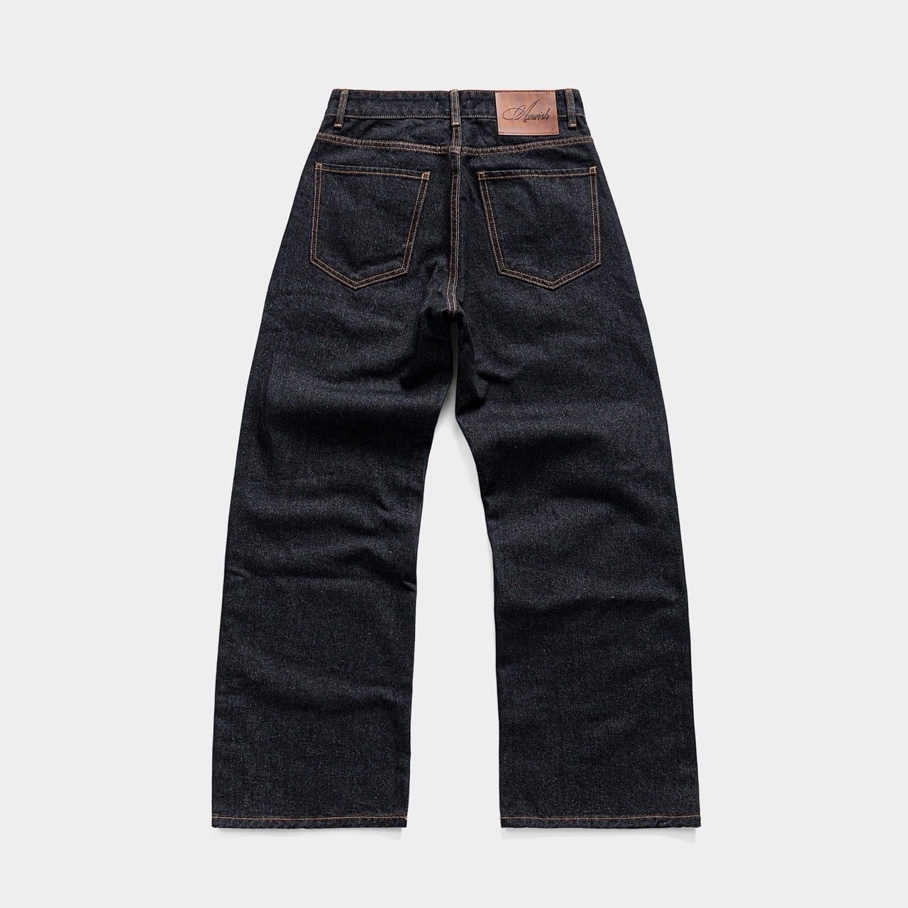  STRAIGHT BUTTON DENIM JEANS - RAW BLACK 
