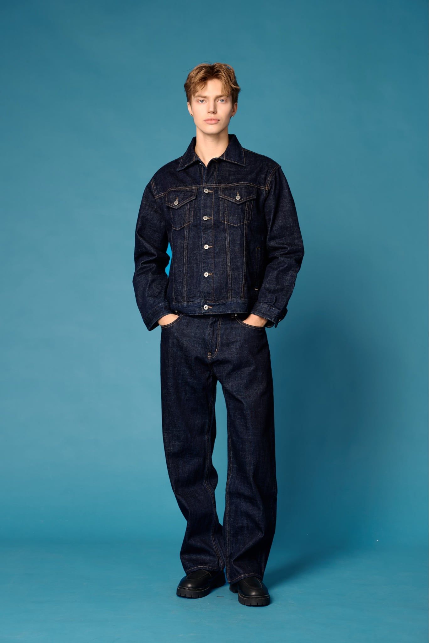  STRAIGHT SELVEDGE DENIM JEANS - RAW BLUE 