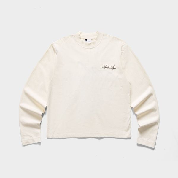  CHAIN STITCH EMBROIDERY LONGSLEEVE TSHIRT  - CREAM 