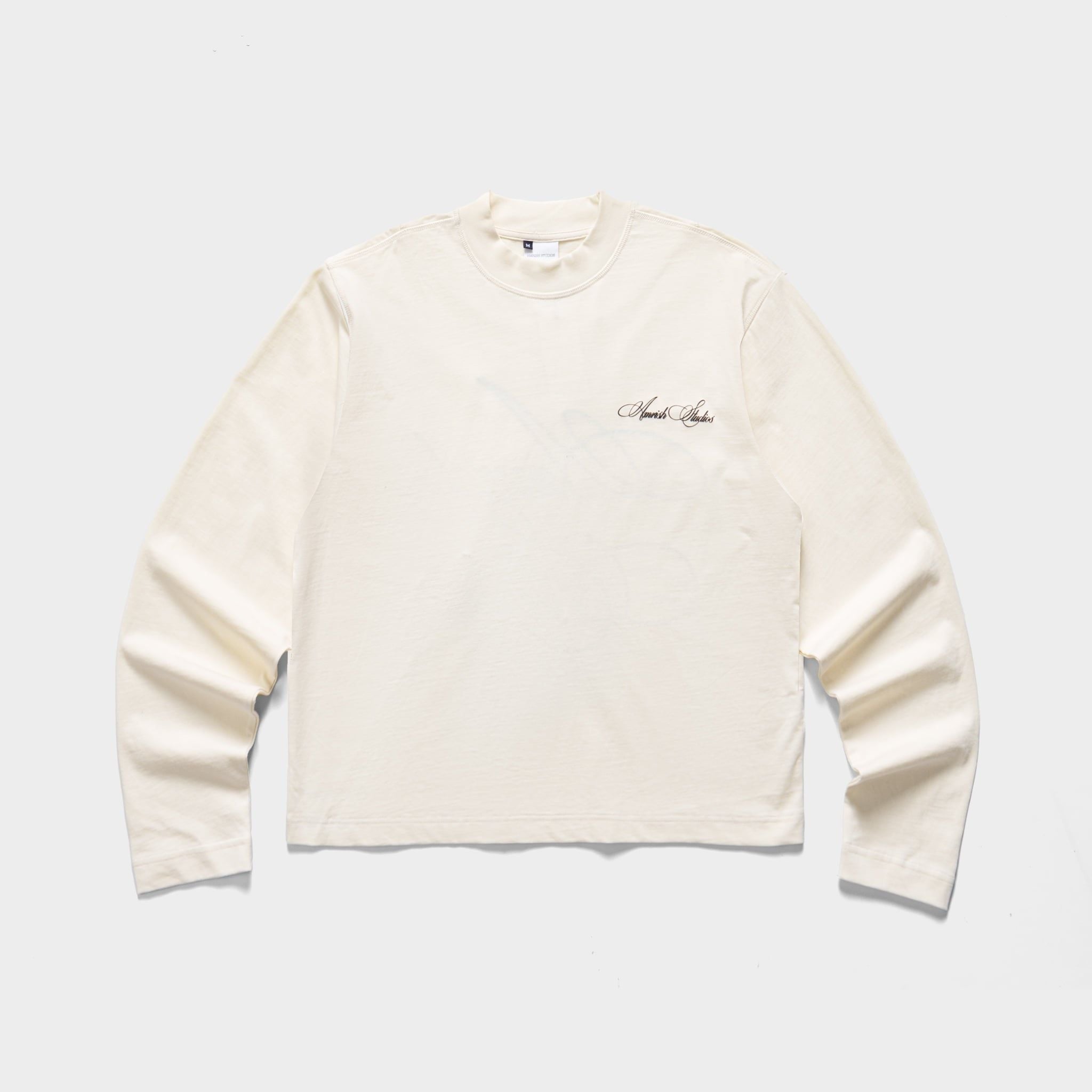  CHAIN STITCH EMBROIDERY LONGSLEEVE TSHIRT  - CREAM 