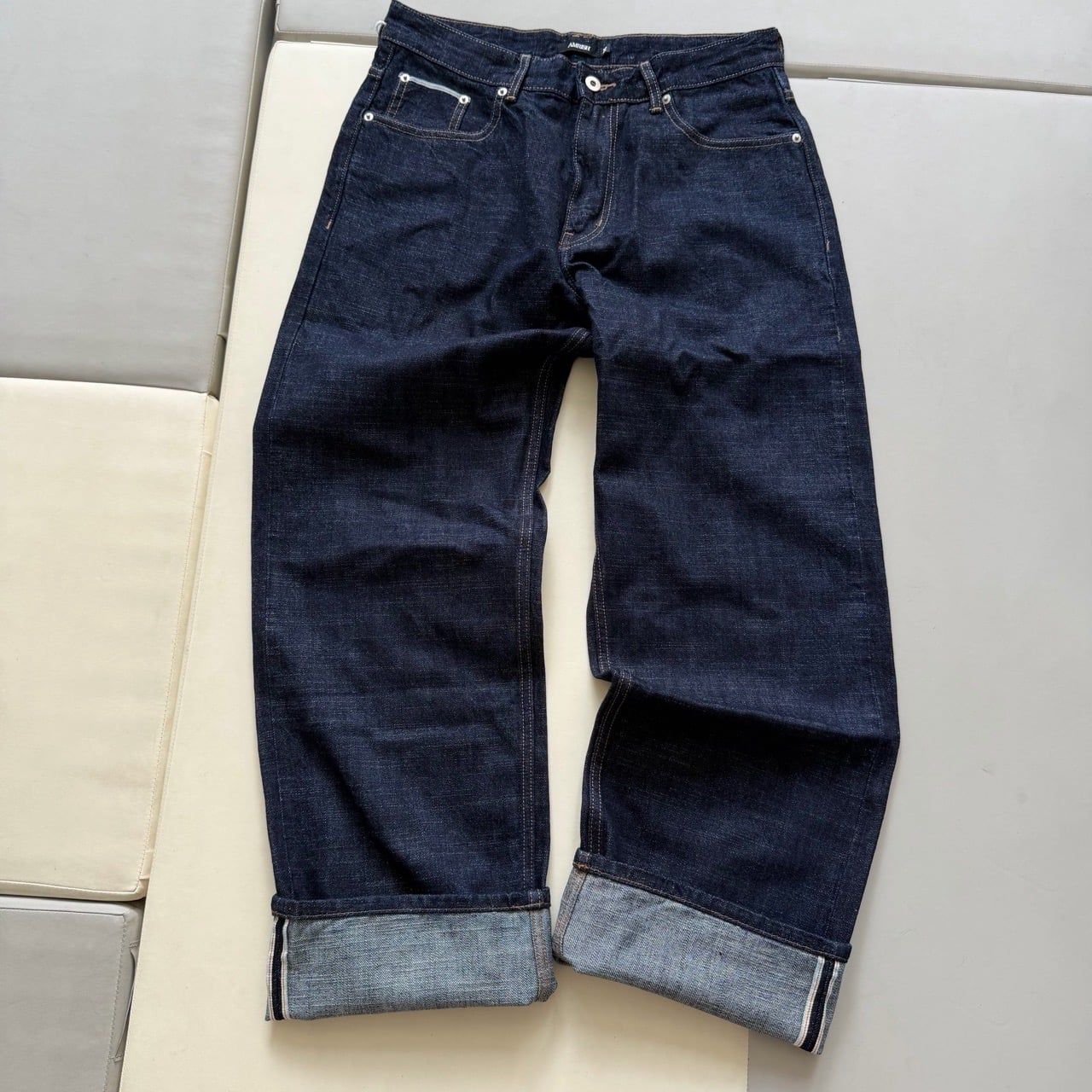  STRAIGHT SELVEDGE DENIM JEANS - RAW BLUE 
