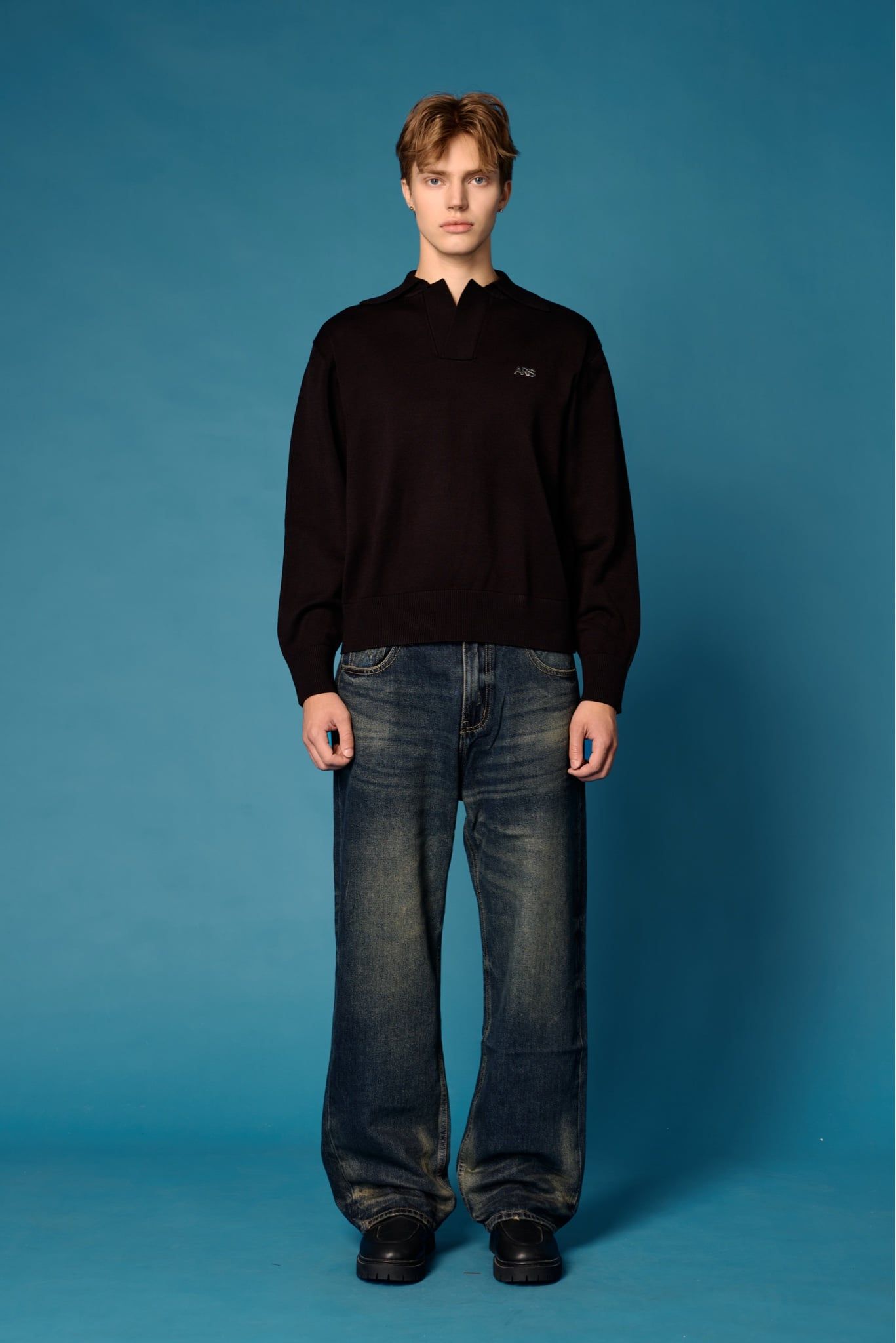  Straight Denim Baggy Jeans - Dusk Blue 