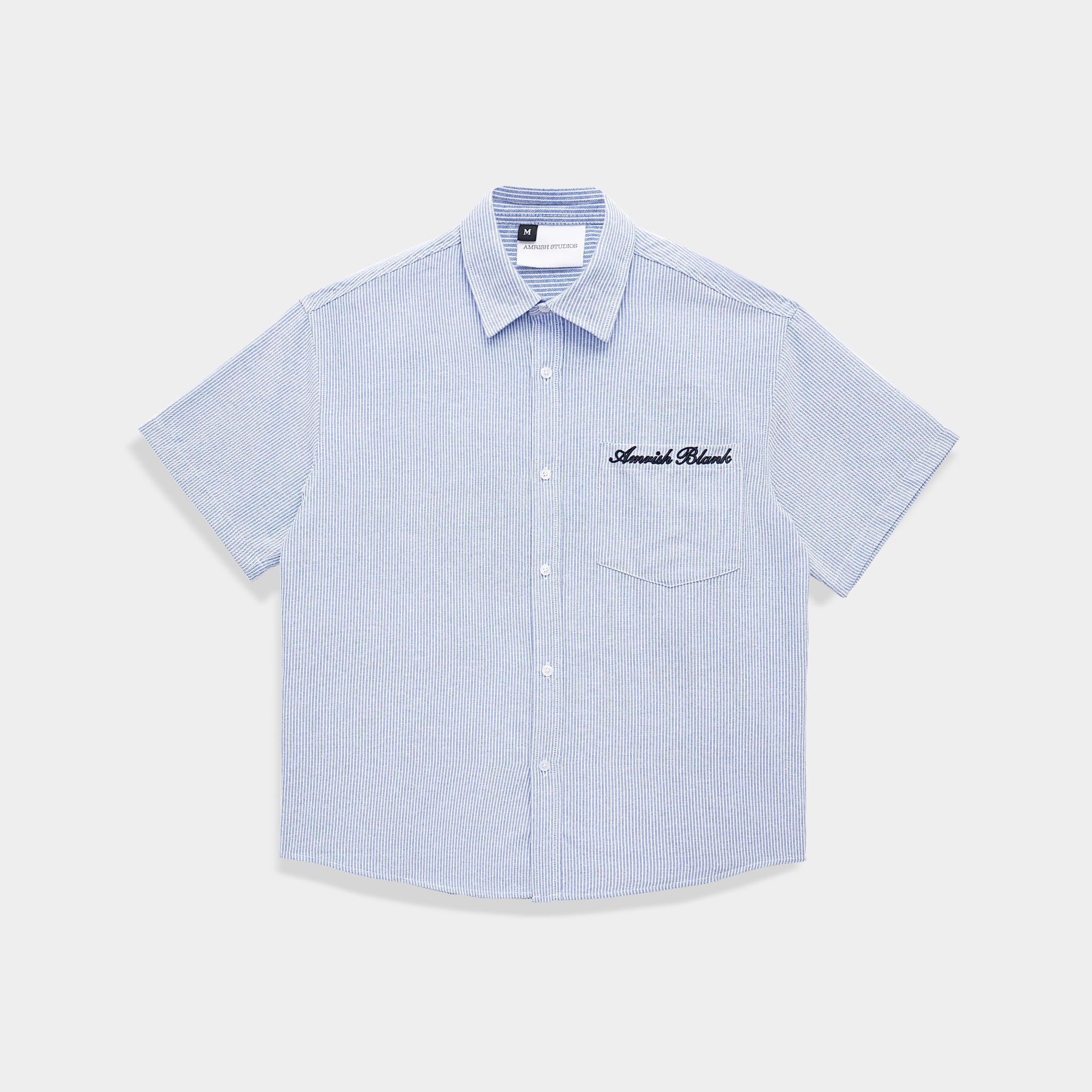  AB02 BASIC STRIPED SHIRT - BLUE 