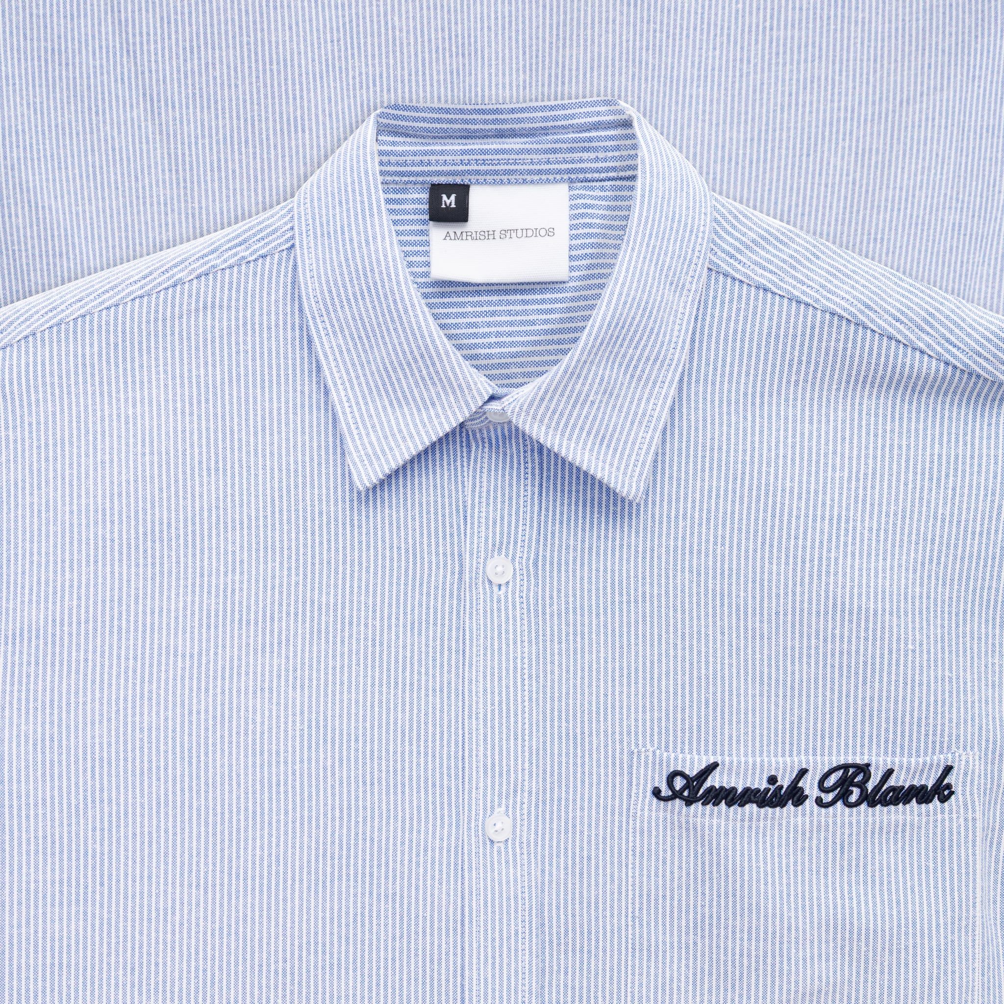  AB02 BASIC STRIPED SHIRT - BLUE 