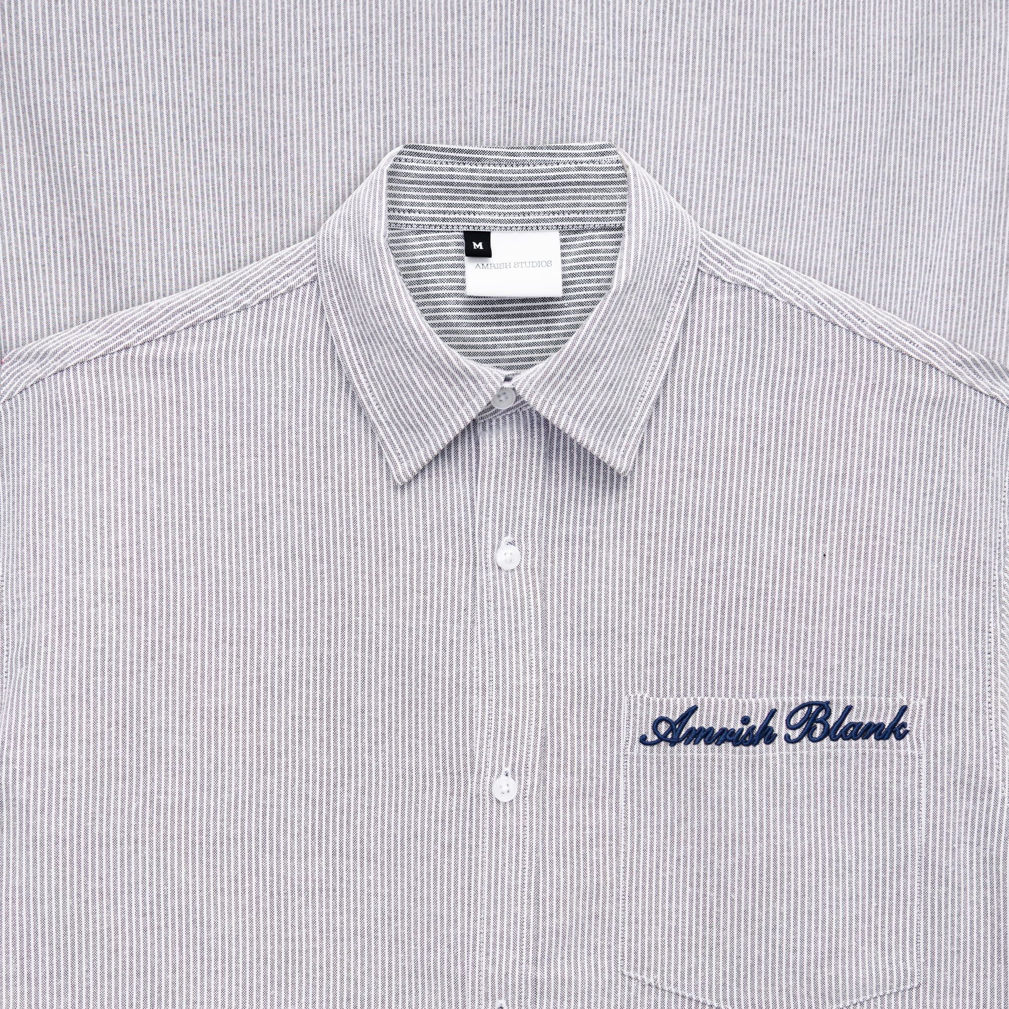  AB02 BASIC STRIPED SHIRT - GREY 