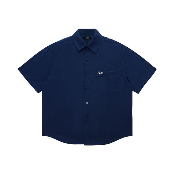  METAL LOGO OXFORD SHIRT - NAVY 