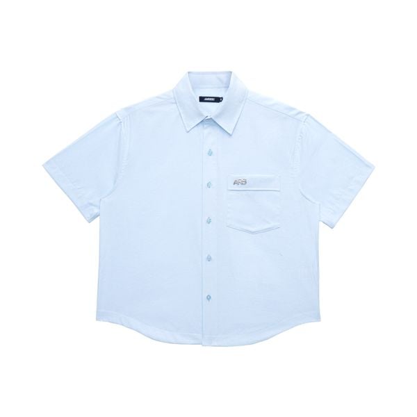  METAL LOGO OXFORD SHIRT - BLUE 
