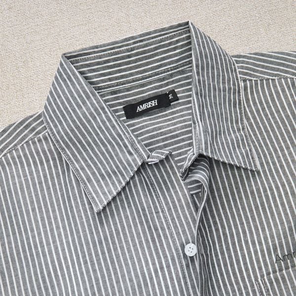  NOLAN STRIPED SHIRT - GREY 