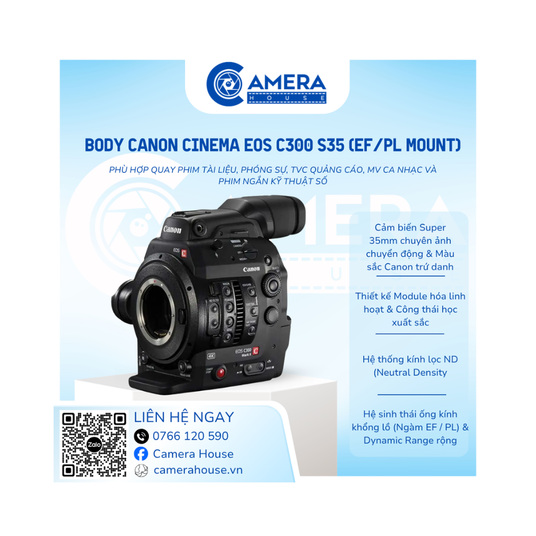  Body Canon Cinema EOS C300 S35 (EF/PL Mount) 