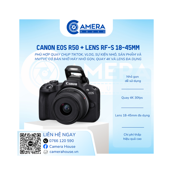  Canon EOS R50 + Lens RF-S 18-45mm 