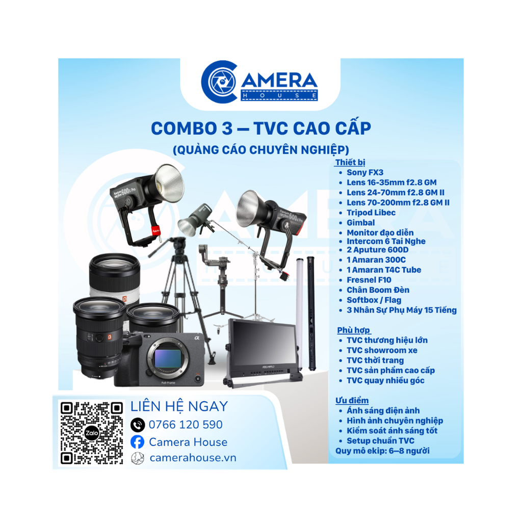  Combo 3 – TVC cao cấp 