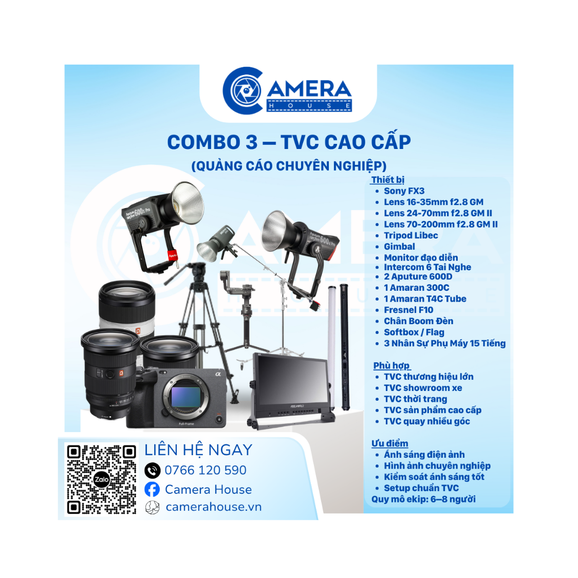  Combo 3 – TVC cao cấp 