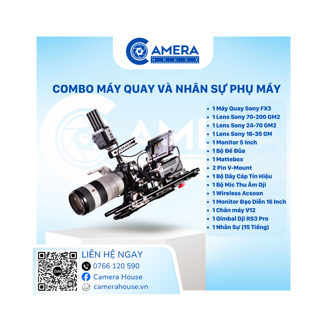  Combo Máy Quay + Nhân Sự Phụ Máy 