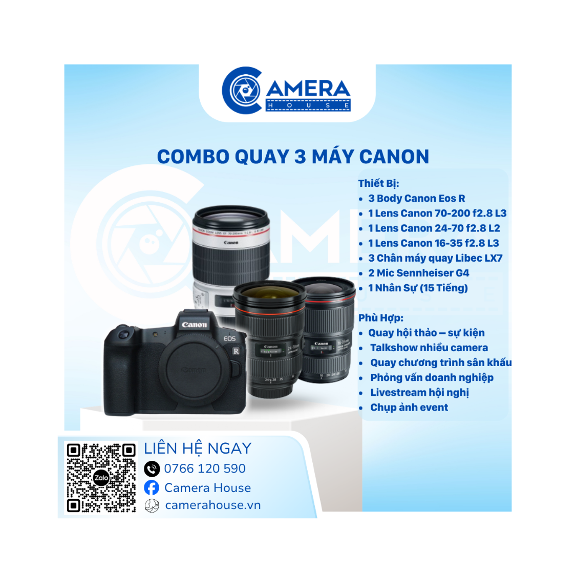  Combo Quay 3 Máy Canon 