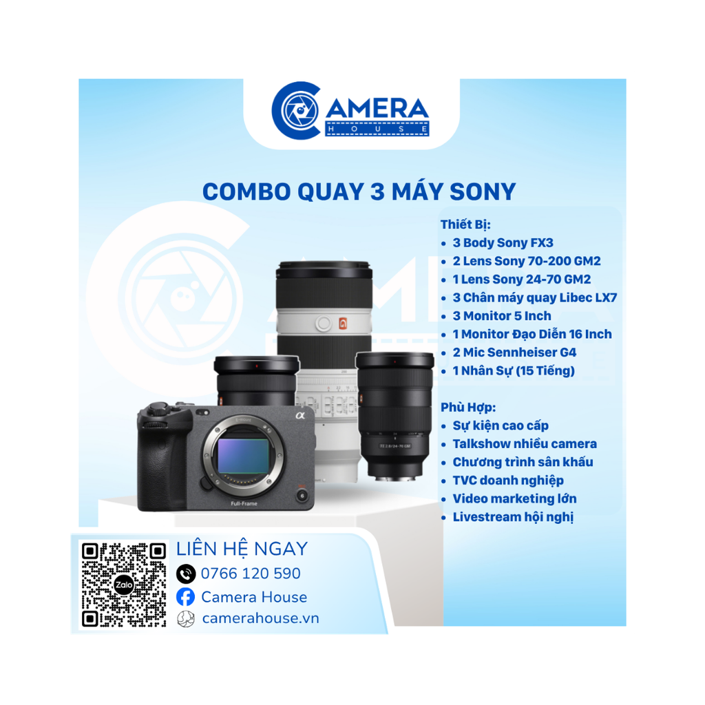  Combo Quay 3 Máy Sony 