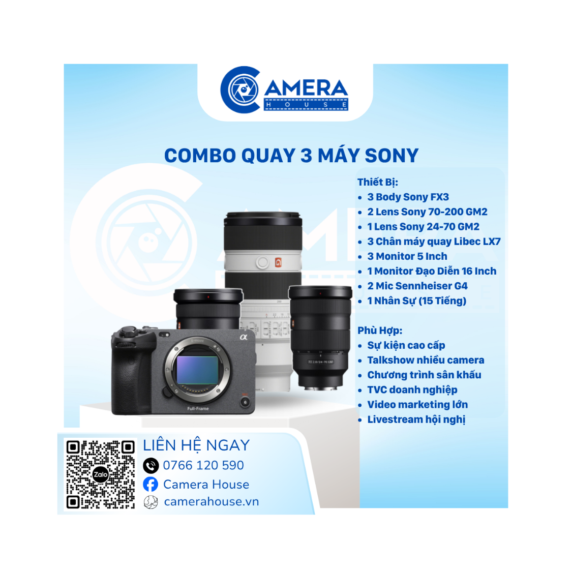  Combo Quay 3 Máy Sony 