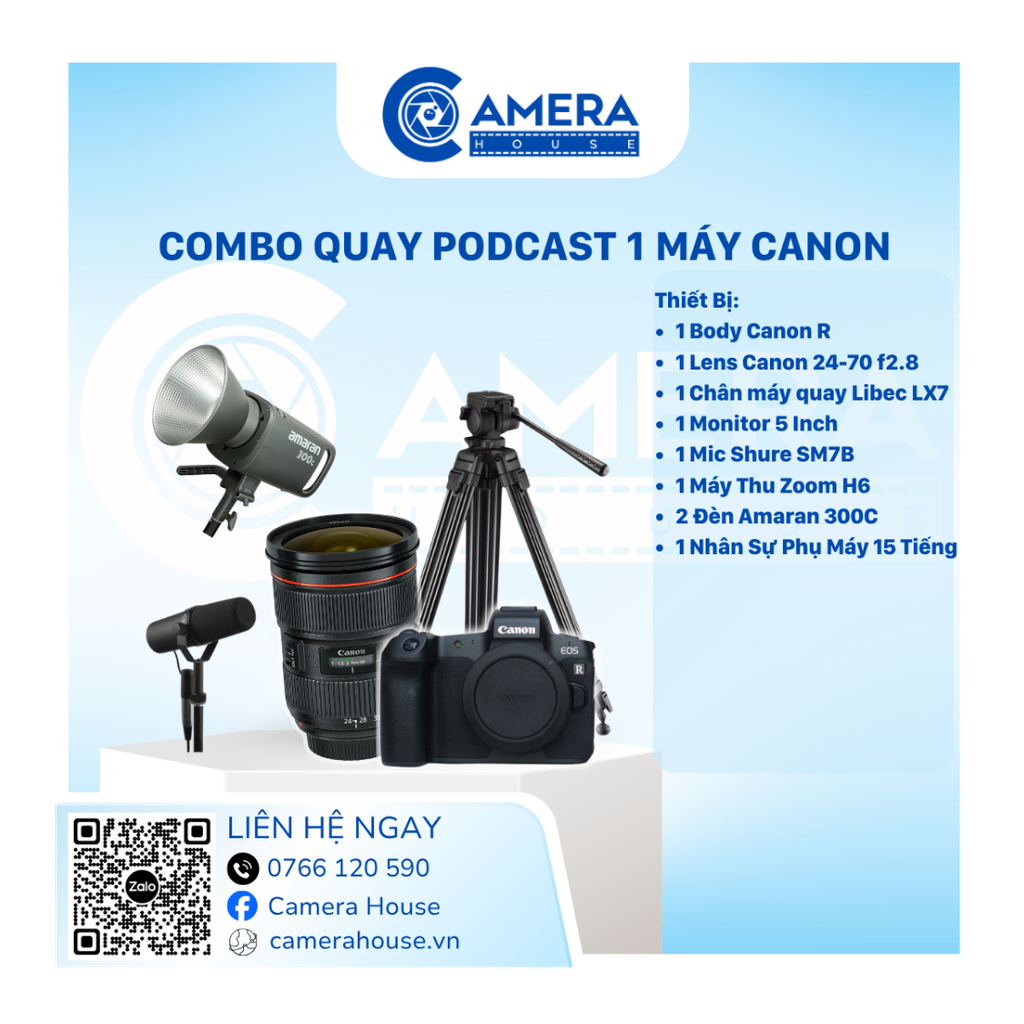  Combo Quay PODCAST 1 Máy Canon 