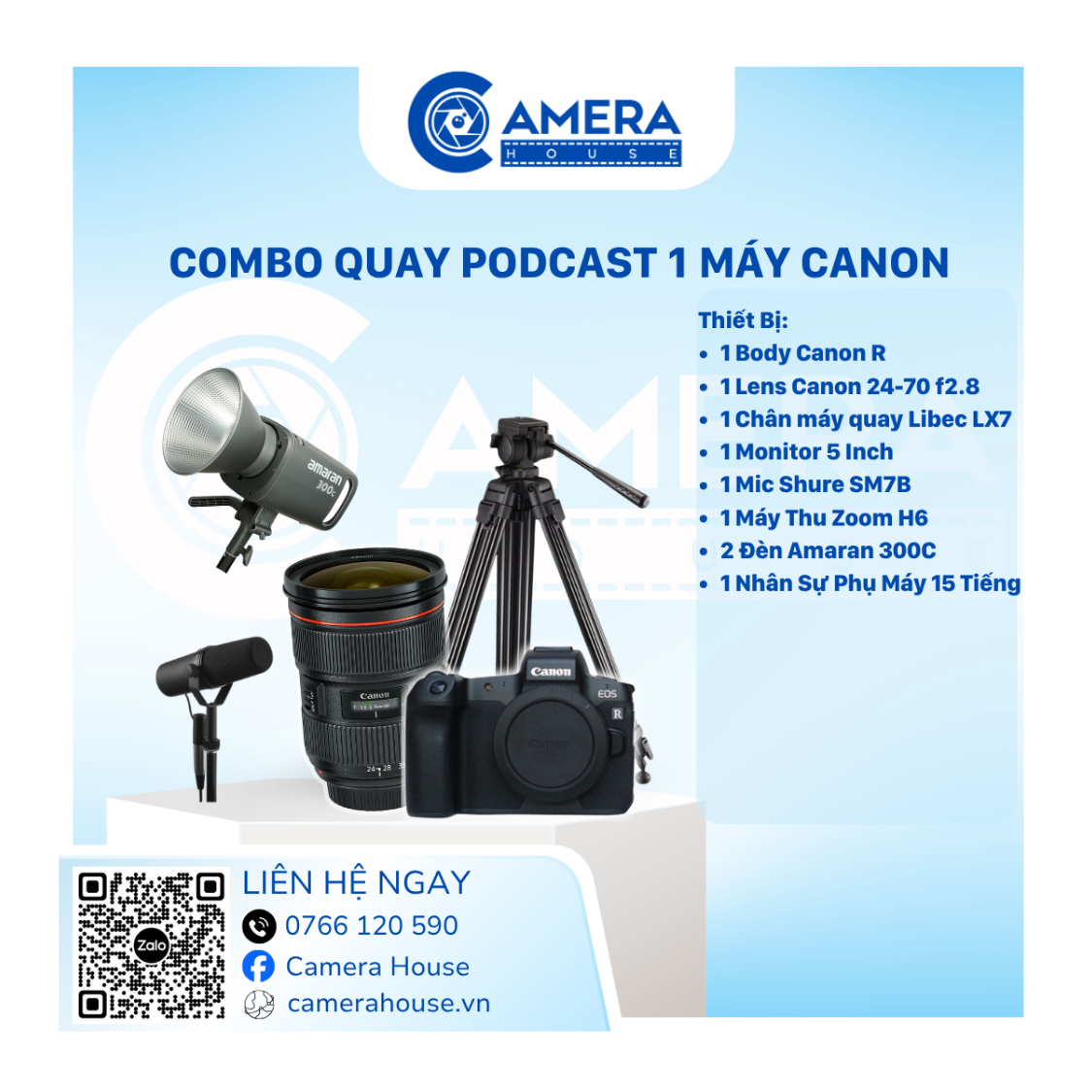  Combo Quay PODCAST 1 Máy Canon 