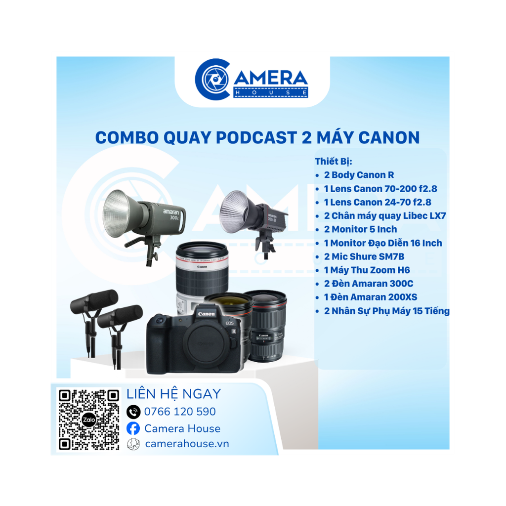  Combo Quay PODCAST 2 Máy Canon 