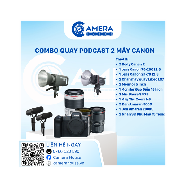  Combo Quay PODCAST 2 Máy Canon 