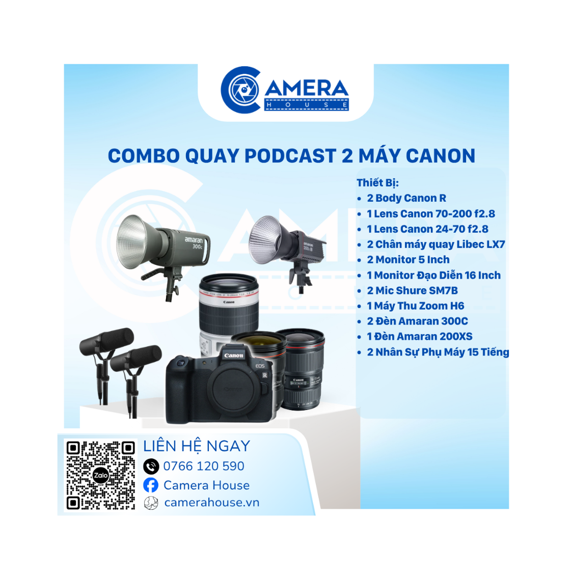  Combo Quay PODCAST 2 Máy Canon 